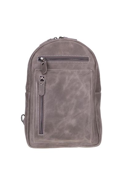 Enseb Blake Real Leather Crossbody Bag Antique Effect Gray