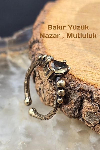 NBS Beautiful Naturel Stones Copper Ring Zultanite Crystal Adjustable Elegant Small Ancient Trend (Gift, Daily, Special Day)