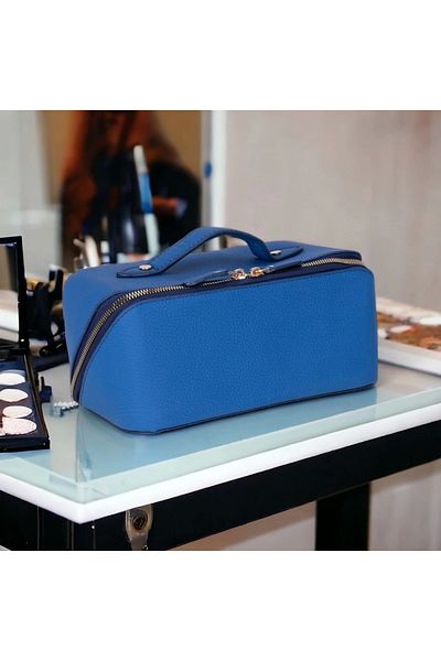 Enseb Ella Women's Travel Cosmetic Care Makeup Bag Organizer Cobalt Blue