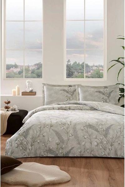 LiderGlobal طقم غطاء لحاف Özdilek Double Ranforce Algodon Beige
