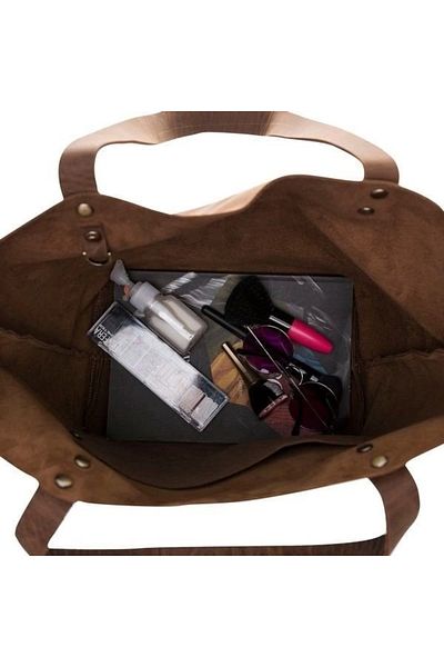 Enseb Moon Leather Women's Bag Medium Size G6 Brown