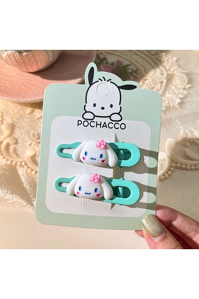 Choice Cinnamoroll 2pcs Sanrio Anime Hair Clip Kuromi My Melody Pochacco Pompompurin Cinnamoroll Kawaii Car