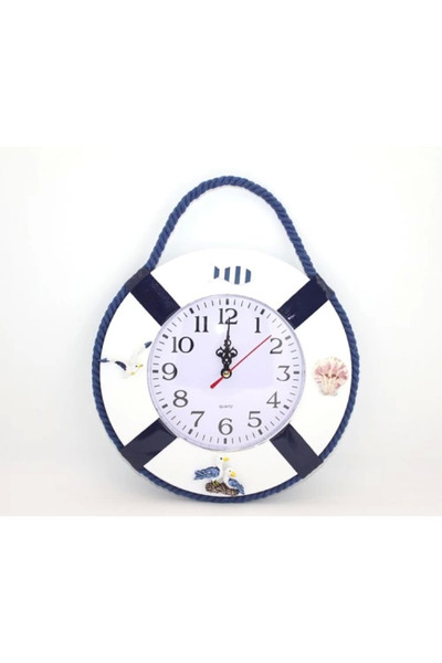 CT STONES ساعة معلقة على الحائط بحرية خشبية