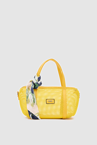OGGO Breeze Fileli Sarı Mini El ve Çapraz Çanta