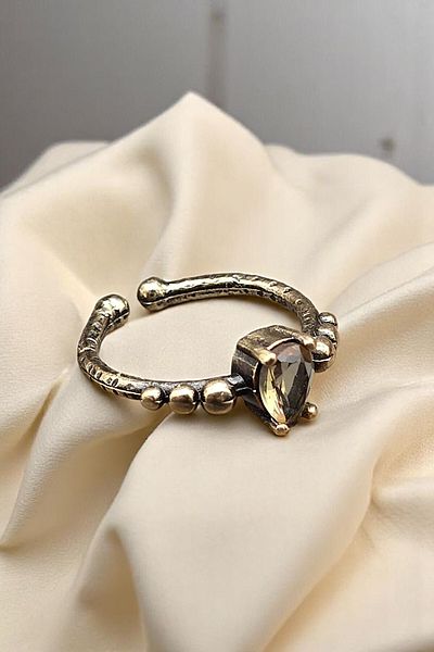 NBS Beautiful Naturel Stones Copper Ring Zultanite Crystal Adjustable Elegant Small Ancient Trend (Gift, Daily, Special Day)