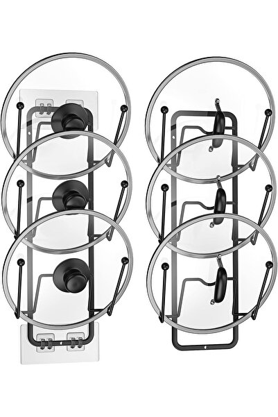 Generic KASTWAVE 2 Pack Pot Lid Organizer Rack, 6 Tier Pot Lids Holder for Ca...