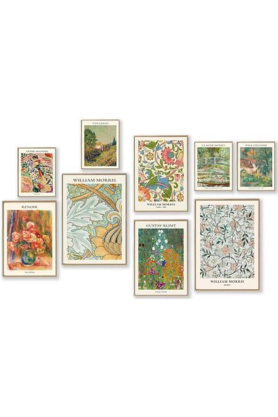 Generic KBKBART Vintage Eclectic Wall Art Prints Set of 9, Abstract Eclectic Wall Decor Matisse William Mor