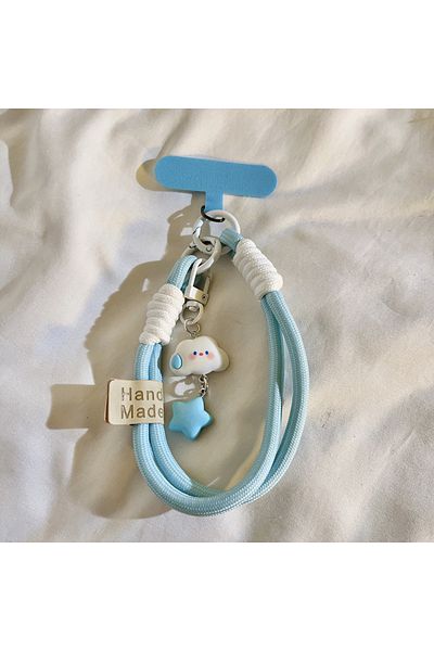 Choice color1 New Colourful Mobile Phone Strap Short Wrist Strap Clouds Star Charm Keychain Camera Chain La