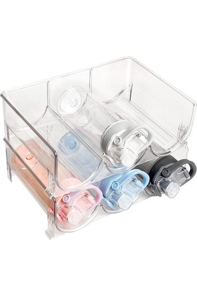 Generic Yuroochii Plastic Water Bottle Organizer, 2 Pack Stackable Bottle Holder Storage Rack for Home Orga