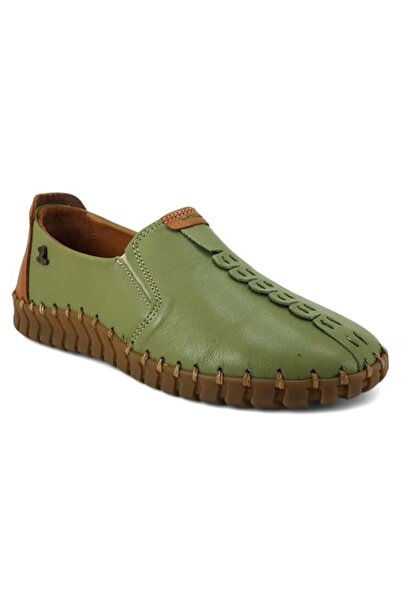 Generic Brand 210725 Genuine Leather Women's Casual Shoes-Green