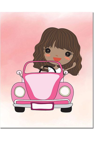 Generic BigWig Prints Cute Black African American Girls Original Watercolor - African Wall Art, African Ame
