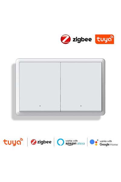 Choice 2gang Tuya Zigbee Smart Switch Neutral Wire Optional Intelligent Us Wall Button Light Switch Ac100-2