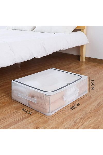 Generic Maykela Under Bed Storage Box Foldable Storage Bag Organizer with Reinforced Handle Clear Window Fo