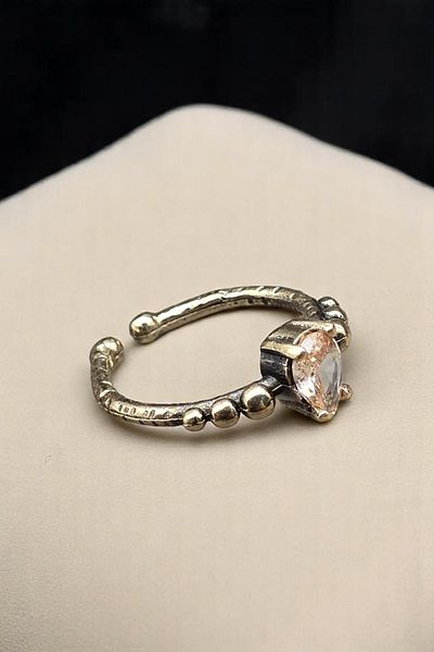 NBS Beautiful Naturel Stones Copper Ring Yellow Crystal Adjustable Elegant Small Antique Trend (Gift, Daily, Special Day)