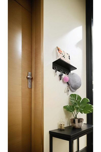 Generic Honwor® Wall Decor Key Holder & Organizer with 4 Hooks - Metal Entryway Foyer Kitchen Hall Rack for