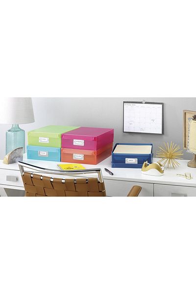 Generic Whitmor Plastic Document Boxes, Set of 5, Multicolor, 5 Count
