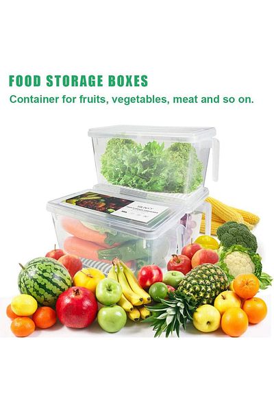 Generic MixColours Refrigerator Storage Box Home Kitchen Food Preservation Box Transparent Rectangular Food