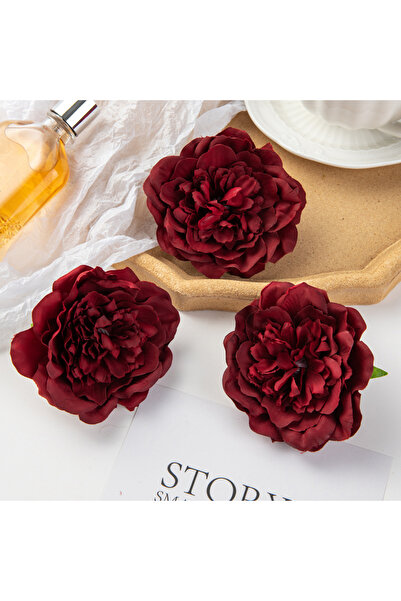 Choice 10 قطع من زهور الداليا الحريرية الحمراء، 5/10 قطع، زهور صناعية لتزيين ...