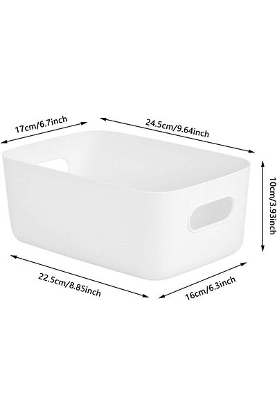 Generic Lonimia Storage Basket, 4 pcs Cupboard Organiser (25 x 17 x 10cm White) With Handles, Wardrobe Box,