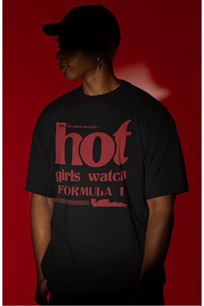 Fuddy Moda Oversize Hot Girls Watch Formula 1 Written T-Shirt, Unisex F1 Them...