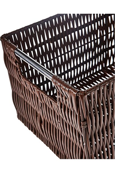 Whitmor Rattan-Style Small Storage Tote (Brown)