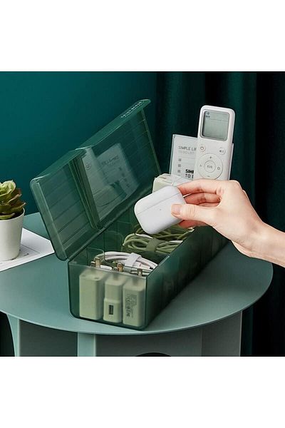 Generic ECVV Acrylic Cable Storage Box Data Line Storage Container Desk Stationery Makeup Organizer Key Jew