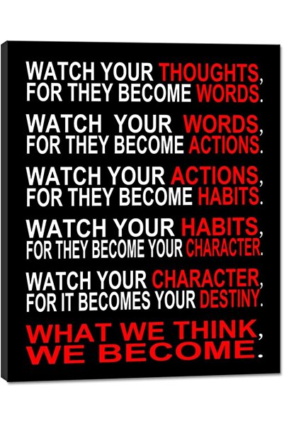 Generic ملصق تحفيزي للفصل الدراسي من Pyradecor بعنوان "راقب أفكارك"، مطبوعات ...