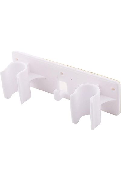 Generic Lawazim 2 Slot Plastic Wall Mounted Mop Holder | Sweeper Holder | Storage Unit | Double-Sided tape