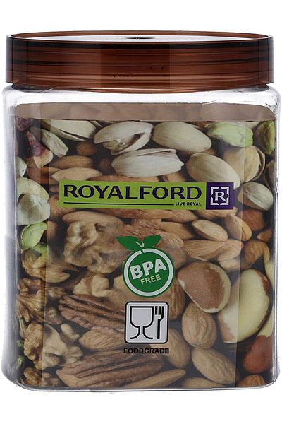 Generic Royalford 450ML Crystalia Canister - Portable & Stackable Design | Transparent Body with Tight Lid