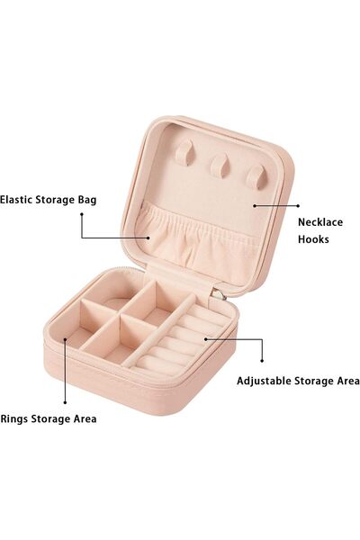 Generic Bukela PU Leather Small Jewelry Box, Travel Portable Jewelry Case for Ring, Pendant, Earring, Neckl