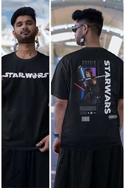 Fuddy Moda تي شيرت Anakin مطبوع على الظهر للجنسين، تي شيرت مكتوب عليه حرب الن...
