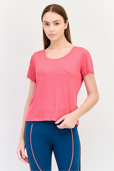 SKECHERS Women Sportswear Fit Short Sleeves Outdoor T-shirt, Coral