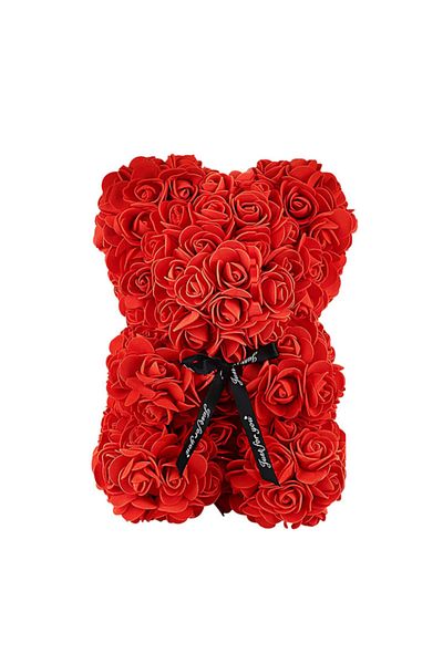 Choice Red 1pc 25cm Artificial Foam Flowers Bear Rose Bear Romantic Creative Gifts For Valentines Day Mothe