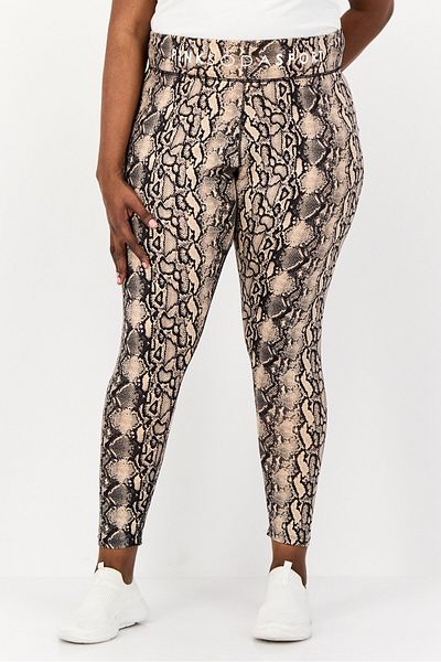 Pink Soda Sport Women Plus Size Pull On Training Leggings,multicolor
