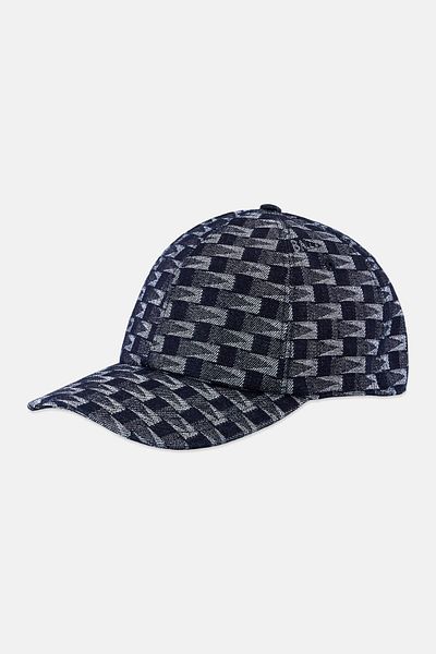 Bally Men Allover Pattern Adjustable Cap, Navy Blue