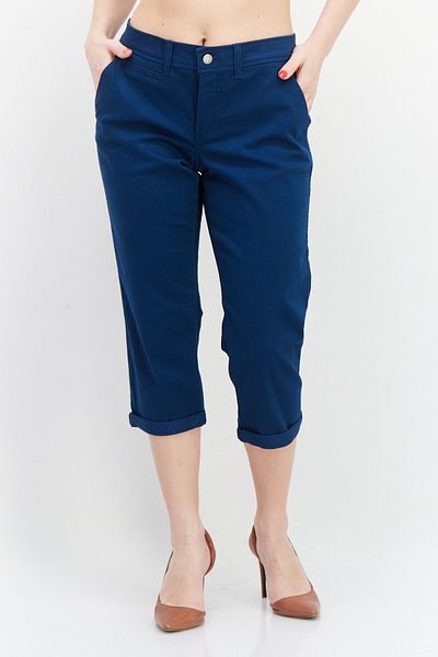 41 Hawthorn Women Regular Fit Plain Capri Pants, Teal Blue