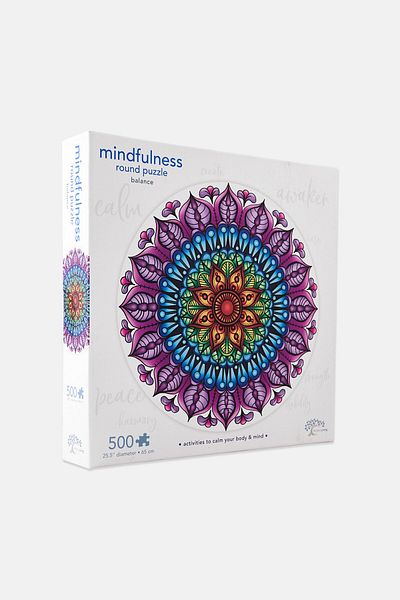 Ambassador Mindful Living Mandala 500 Pcs Balance Round Puzzle