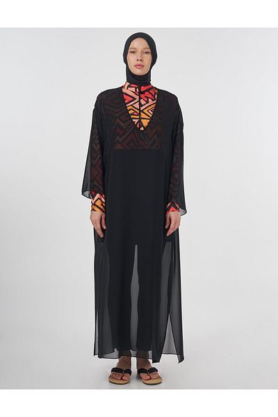 Kayra V-Neck Hijab Pareo Black