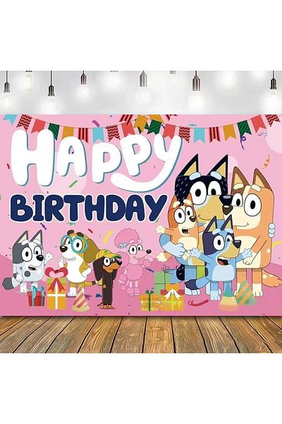 Choice 210x180cm C Children's Birthday Party Background Bluey Moose Birthday Background Banner Anime Bluey