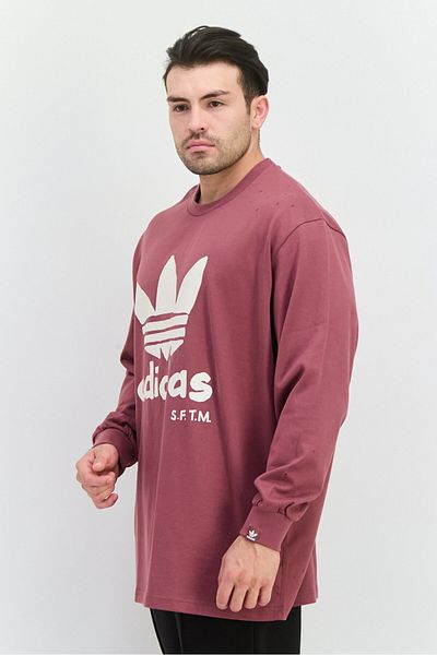 adidas Men Sportswear Fit Long Sleeve Training Sweatshirt, Mauve
