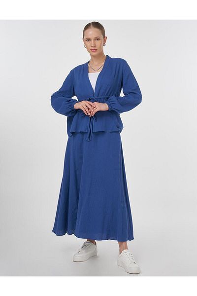 KYR Lace Detailed Cotton Double Suit Indigo