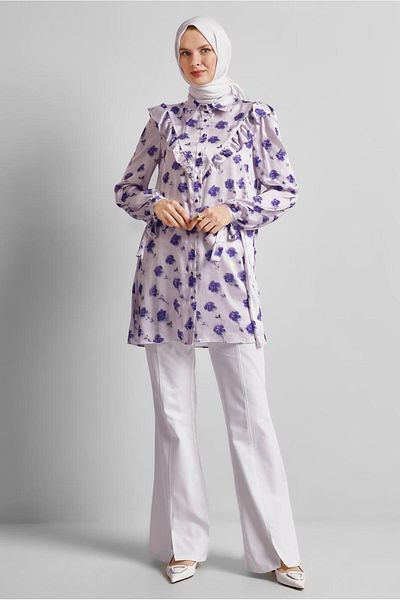 Alvina Patterned Satin Tunic 45410