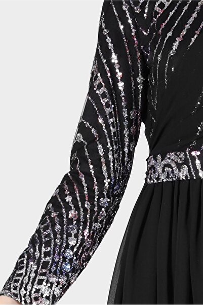 Alvina Taş Detaylı Kuşaklı Abiye Elbise 50222