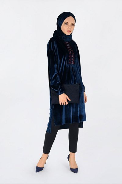 Alvina Embroidered Velvet Tunic 4794