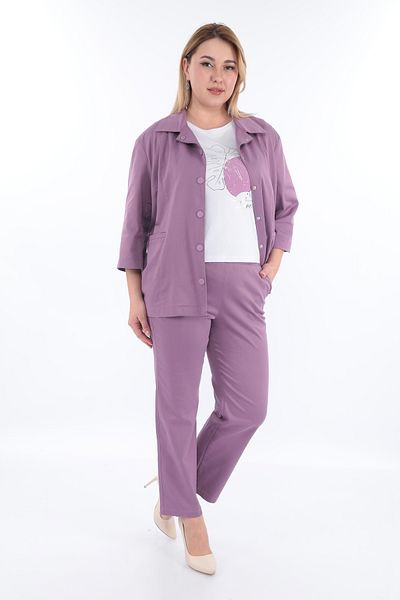 EXİTLİNE Women's Triple Suit Jacket Pants Tshirt