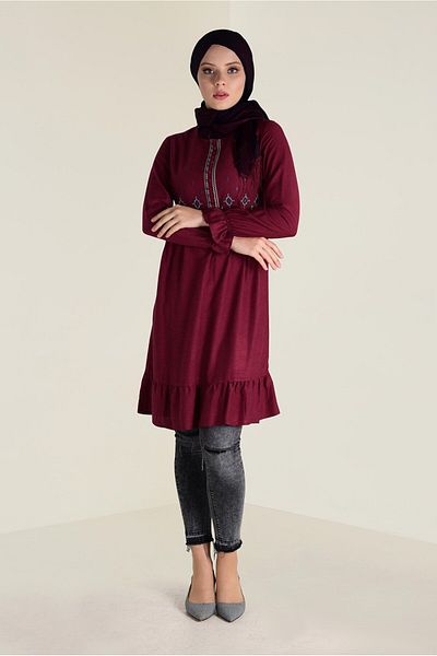 Alvina Buttoned Embroidered Tunic - 4665