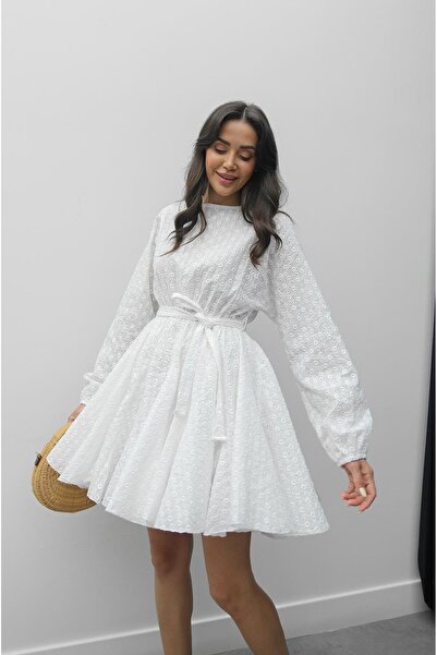 Havoş Bílé Mantova Fisto šaty s páskem