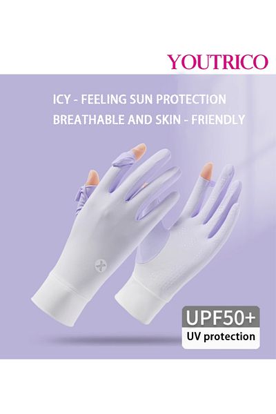 Youtrico Ice Silk Gloves Special For Cycling And Driving Uv Resistant Spf50 High Protection
