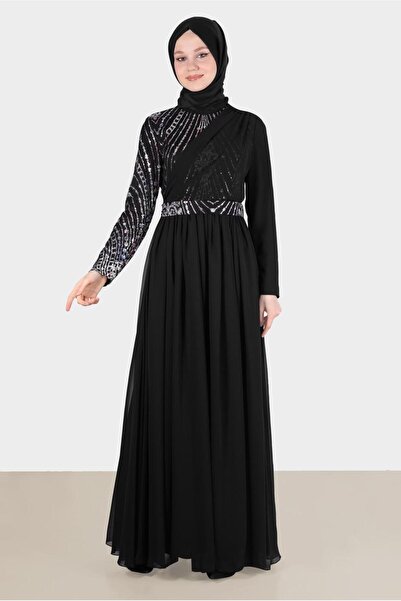 Alvina Taş Detaylı Kuşaklı Abiye Elbise 50222