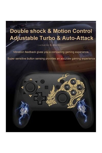 fulina Gamepad, Non-slip, With Nfc and Wake-Up Function, Adjustable Turbo Plus, Monster Hunter Design